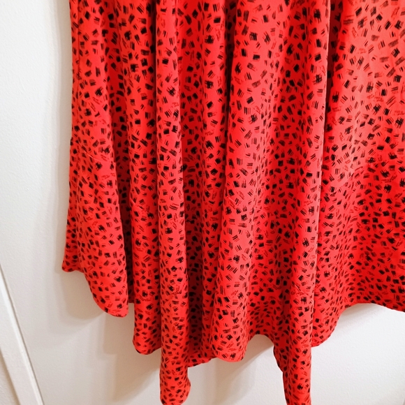 Orange & Black Polka Dot Sleeveless Dress - Picture 4 of 6
